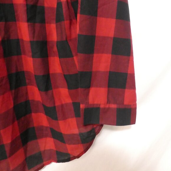 PENNINGTONS | 1X | Red and Black Checkered Flannel Shirt| Chest Pockets | NWT - Picture 15 of 16